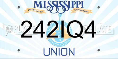 242IQ4 Mississippi License Plate