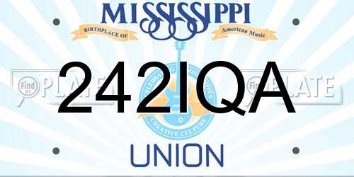 242IQA Mississippi License Plate