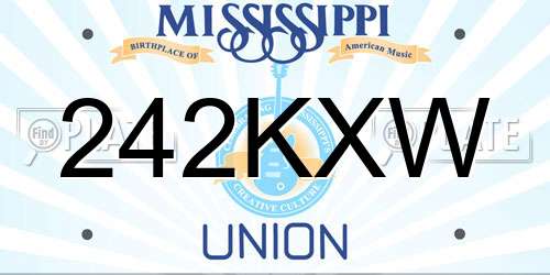 242KXW Mississippi License Plate