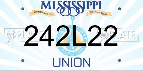 242L22 Mississippi License Plate