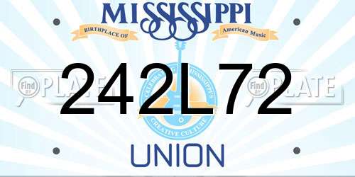 242L72 Mississippi License Plate