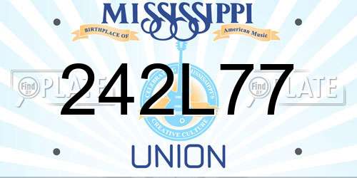 242L77 Mississippi License Plate