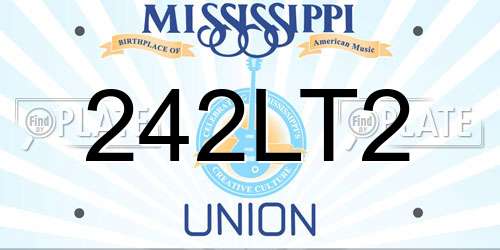 242LT2 Mississippi License Plate