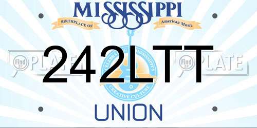 242LTT Mississippi License Plate