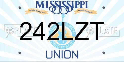 242LZT Mississippi License Plate