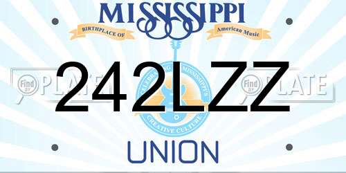 242LZZ Mississippi License Plate