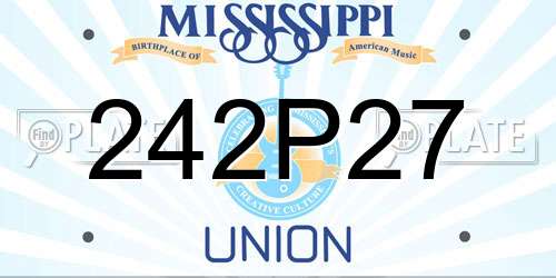 242P27 Mississippi License Plate