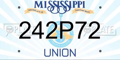 242P72 Mississippi License Plate