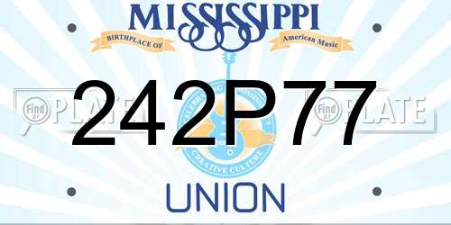 242P77 Mississippi License Plate