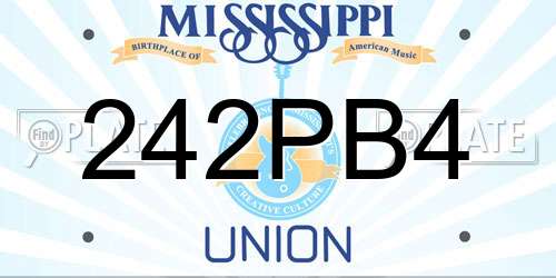 242PB4 Mississippi License Plate