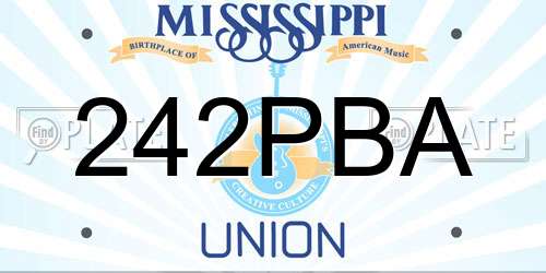 242PBA Mississippi License Plate