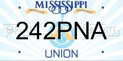 242PNA Mississippi License Plate