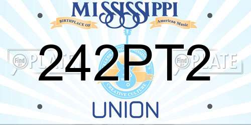 242PT2 Mississippi License Plate