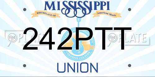 242PTT Mississippi License Plate