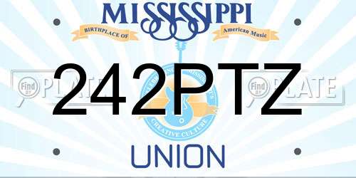 242PTZ Mississippi License Plate