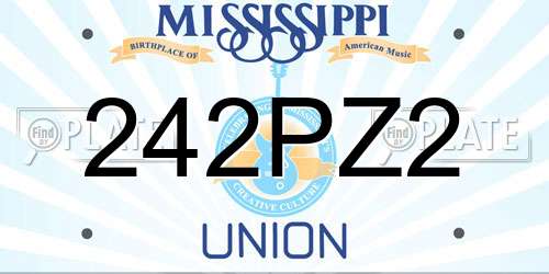 242PZ2 Mississippi License Plate
