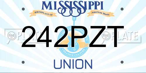 242PZT Mississippi License Plate
