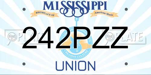 242PZZ Mississippi License Plate