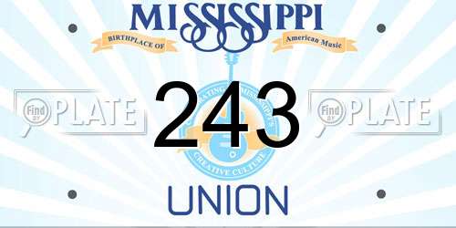 243 Mississippi License Plate