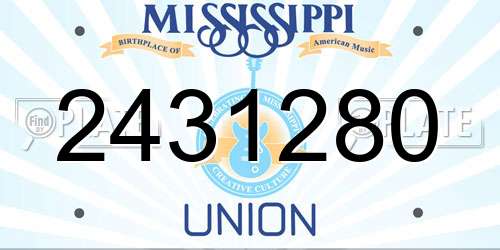 2431280 Mississippi License Plate