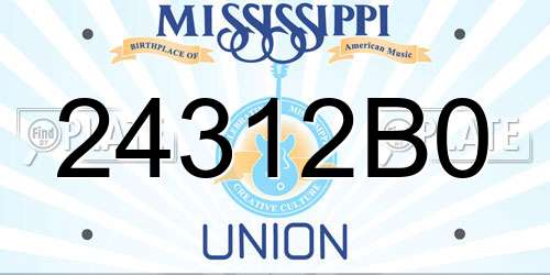 24312B0 Mississippi License Plate