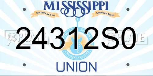 24312S0 Mississippi License Plate