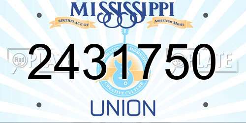 2431750 Mississippi License Plate