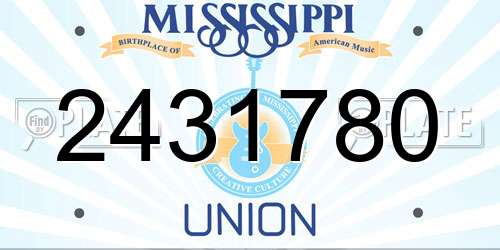 2431780 Mississippi License Plate