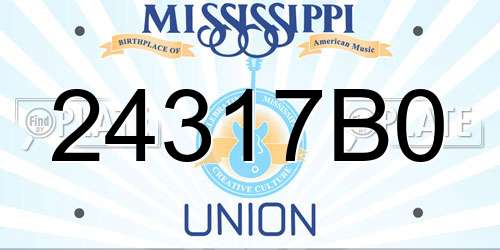24317B0 Mississippi License Plate