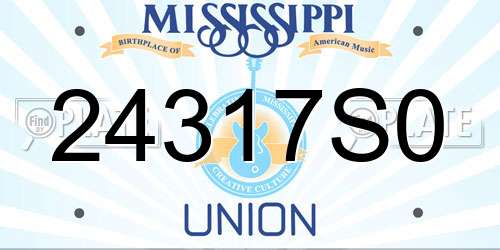 24317S0 Mississippi License Plate
