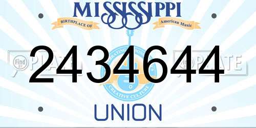 2434644 Mississippi License Plate