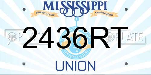 2436RT Mississippi License Plate