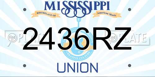2436RZ Mississippi License Plate