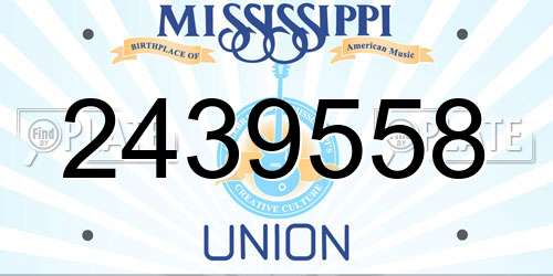 2439558 Mississippi License Plate