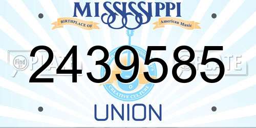 2439585 Mississippi License Plate
