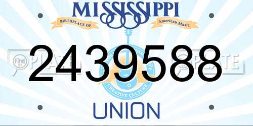 2439588 Mississippi License Plate