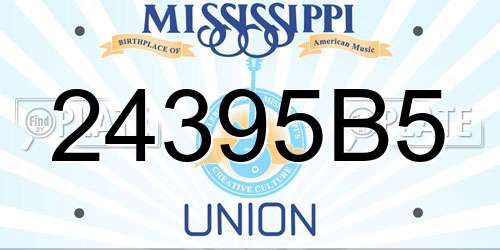 24395B5 Mississippi License Plate