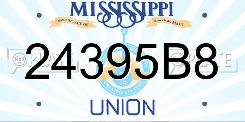 24395B8 Mississippi License Plate
