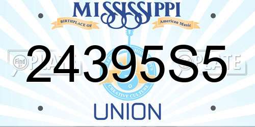 24395S5 Mississippi License Plate