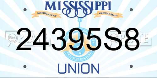 24395S8 Mississippi License Plate