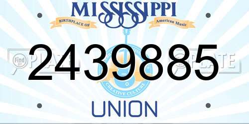 2439885 Mississippi License Plate