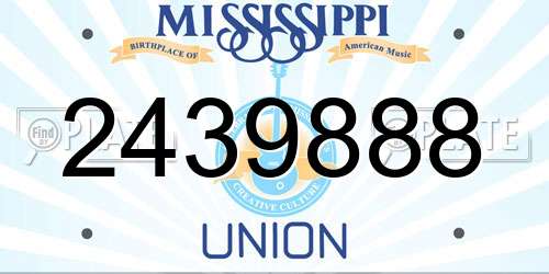 2439888 Mississippi License Plate