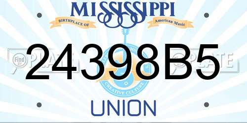 24398B5 Mississippi License Plate