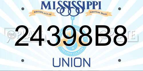 24398B8 Mississippi License Plate