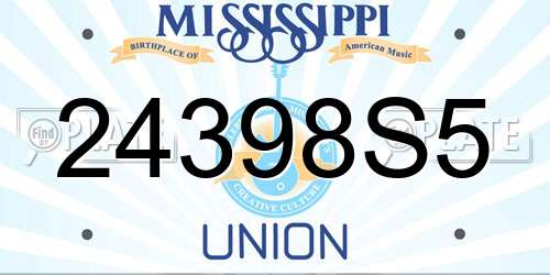 24398S5 Mississippi License Plate