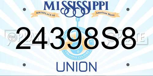 24398S8 Mississippi License Plate