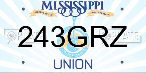 243GRZ Mississippi License Plate