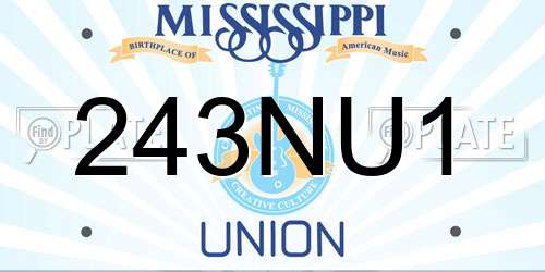 243NU1 Mississippi License Plate