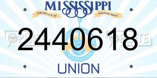 2440618 Mississippi License Plate