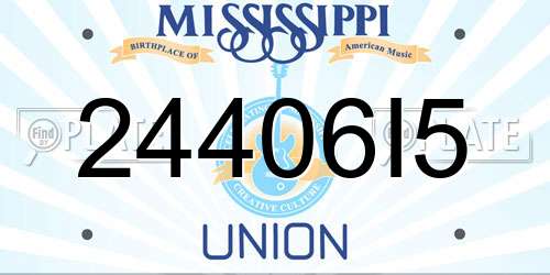 24406I5 Mississippi License Plate